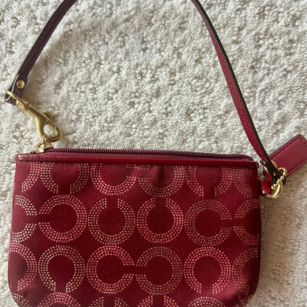 Coach Burgundy Madison Wristlet